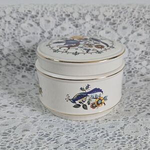 Sadler England Vintage Bird & Floral Trinket Jar Ceramic Dish